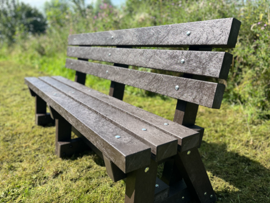 Recycled Plastic Garden Bench with Backrest  Ribble